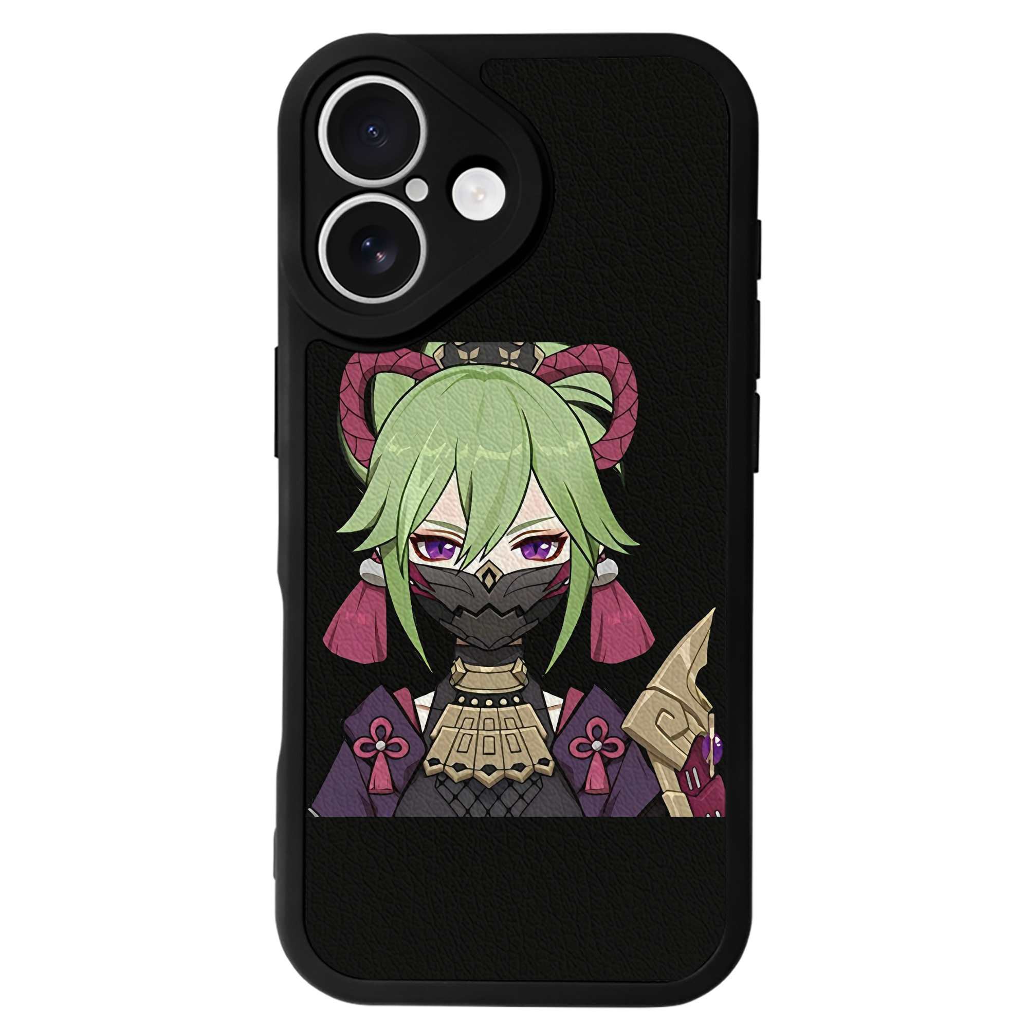 げんし神  久岐忍 くき しのぶ genshin Kuki Shinobu 【iPhone 16シリーズ対応】シリコンスマホケース（レザー調） 材質：シリコン